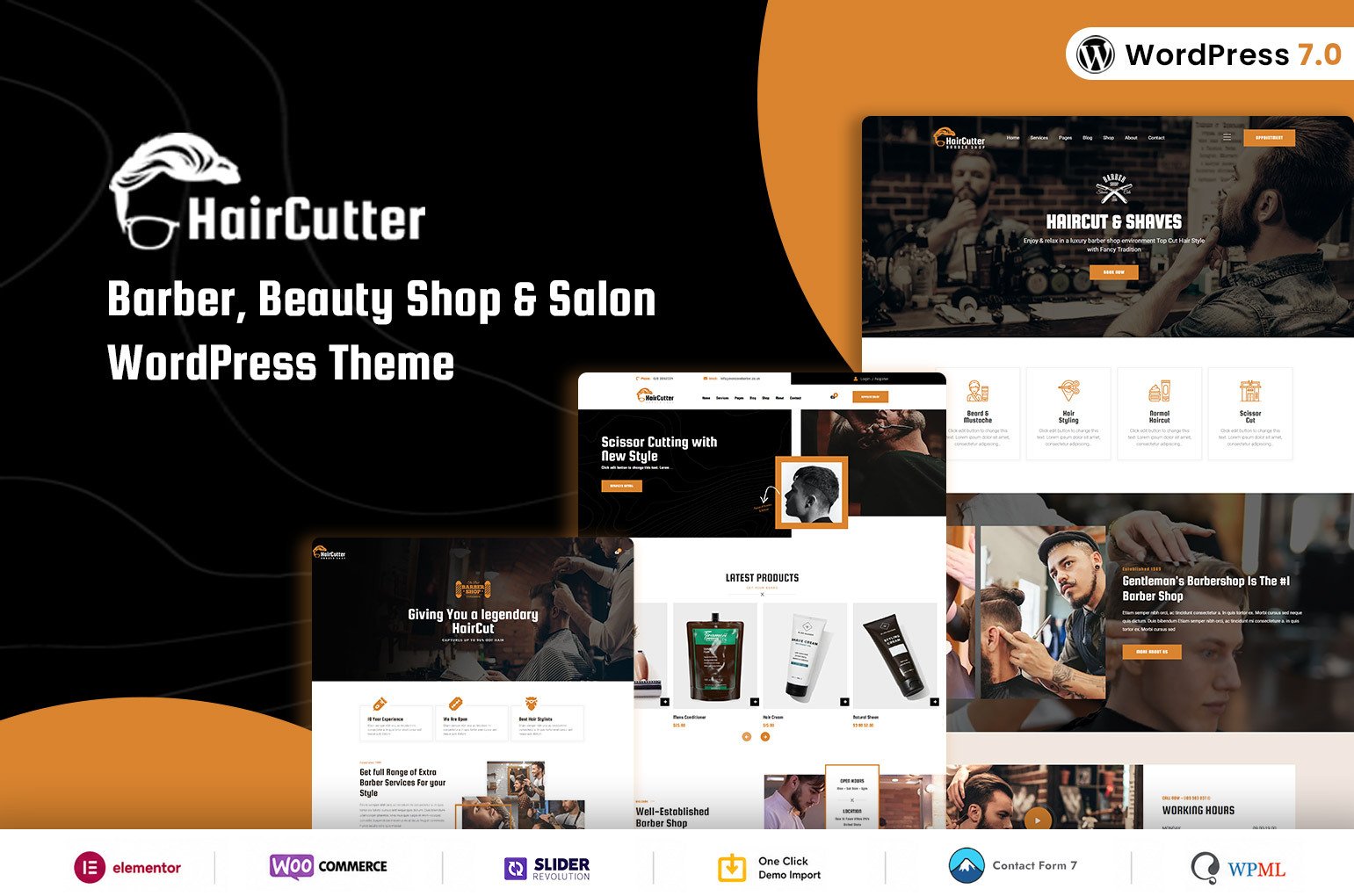 HairCutter Barber and Salon WordPress Theme