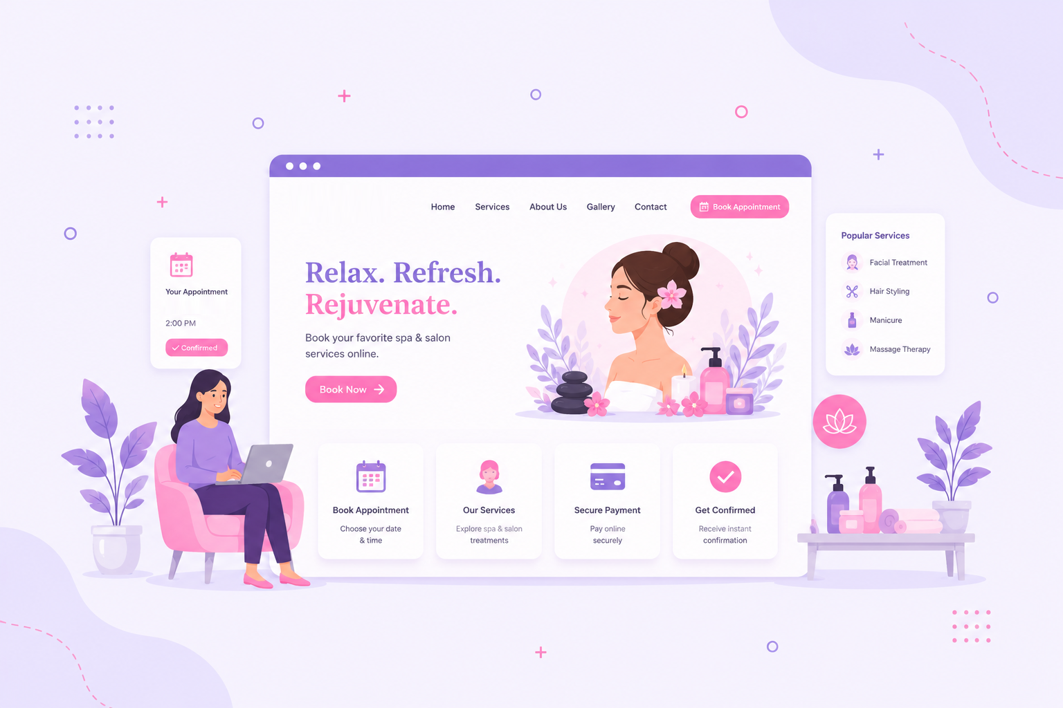 Spa & Salon Website with Paid Appointments